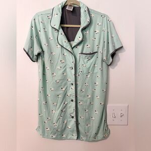 Munki Munki Sheep Printed Pajama Top S